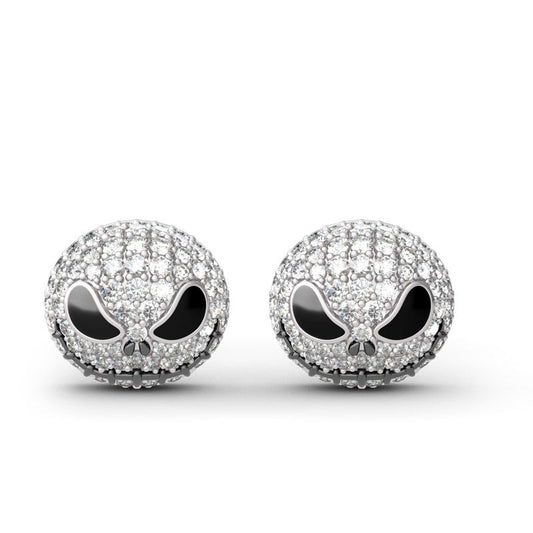 "Pumpkin King" "Jack Skull" Sterling Silver Skull Earrings-JE-Juri Elle