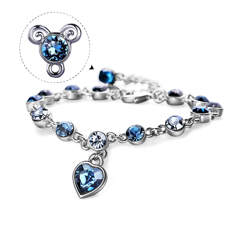 Love At First Sight Heart Round Cut Swarovski  Alloy Bracelet