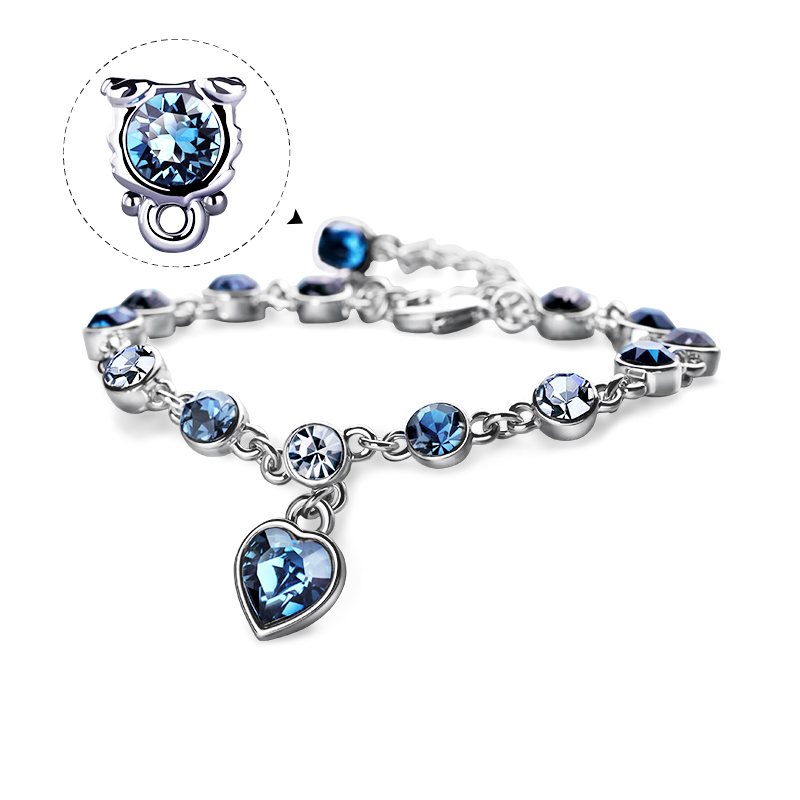 Love At First Sight Heart Round Cut Swarovski  Alloy Bracelet