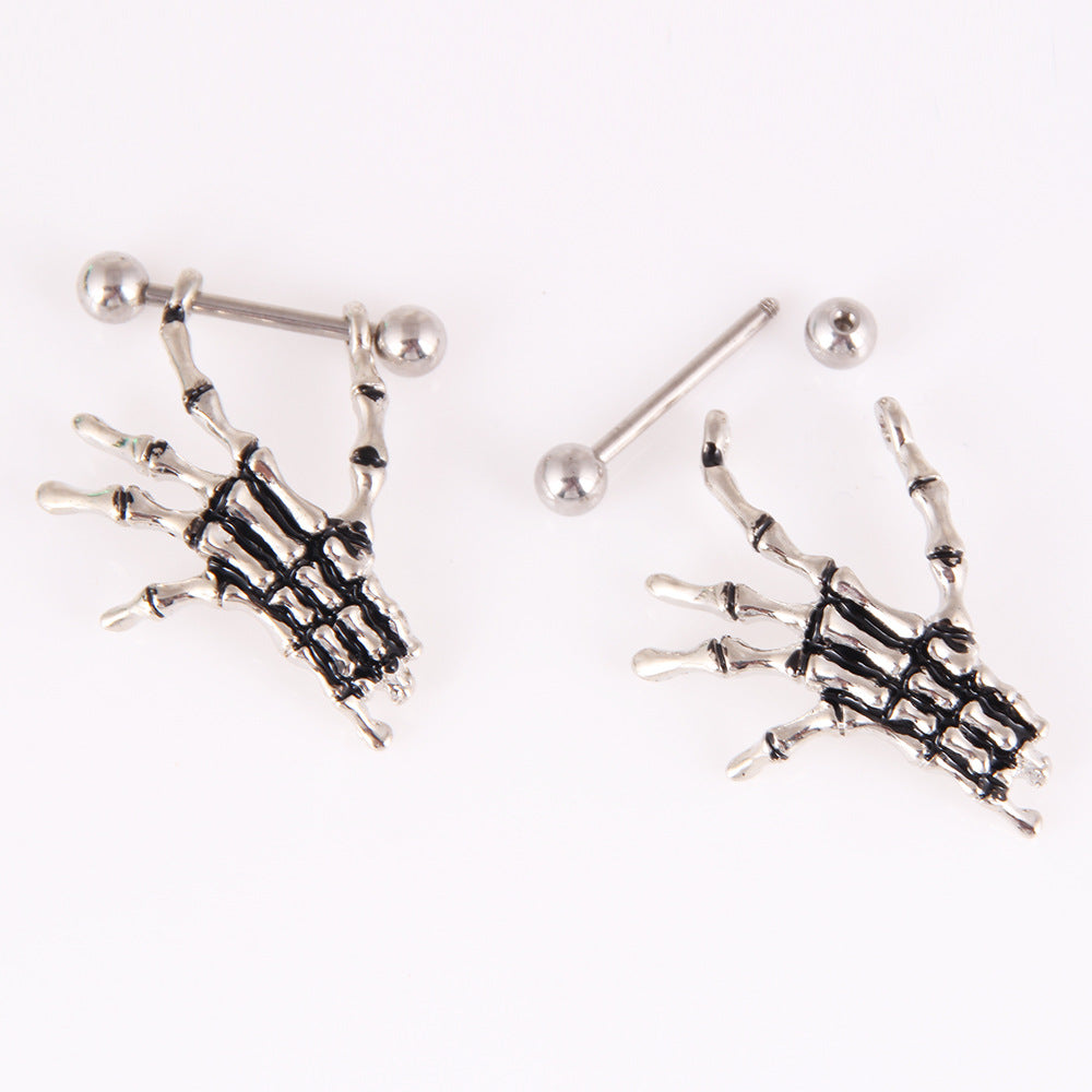 Skull nipple rings