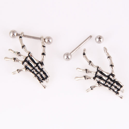 Skull nipple rings