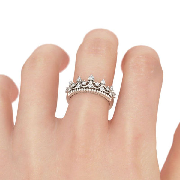 Cute Crown Sterling Silver Ring-JE-Juri Elle