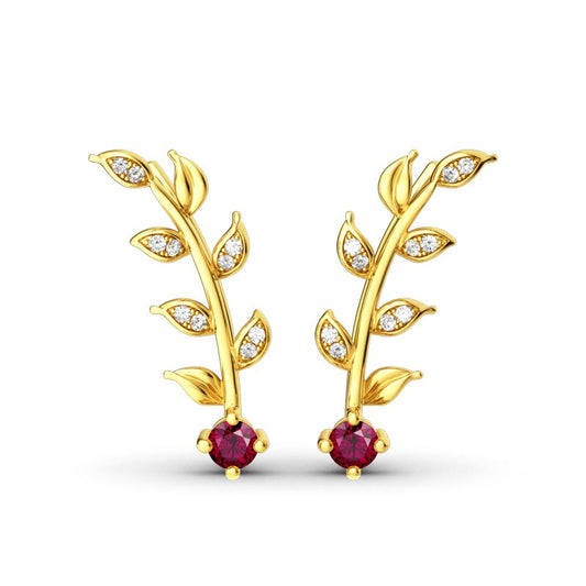 Golden Leaves Earring Climber-JE-Juri Elle