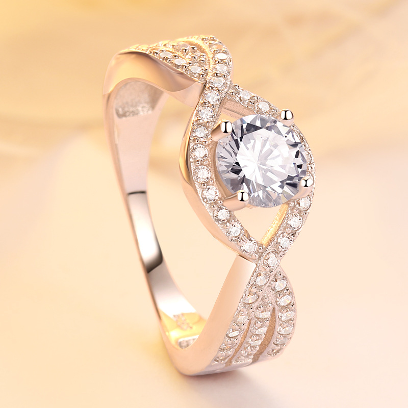 Shiny Round Cut Sterling Silver Ring-TL-Juri Elle