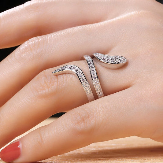 Snake Shape Sterling Silver Cocktail Ring-JE-Juri Elle