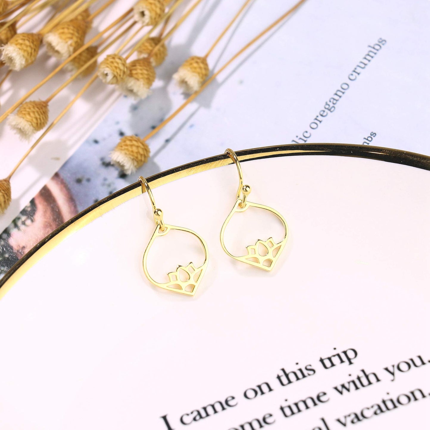 Lotus Drop Earrings for Women