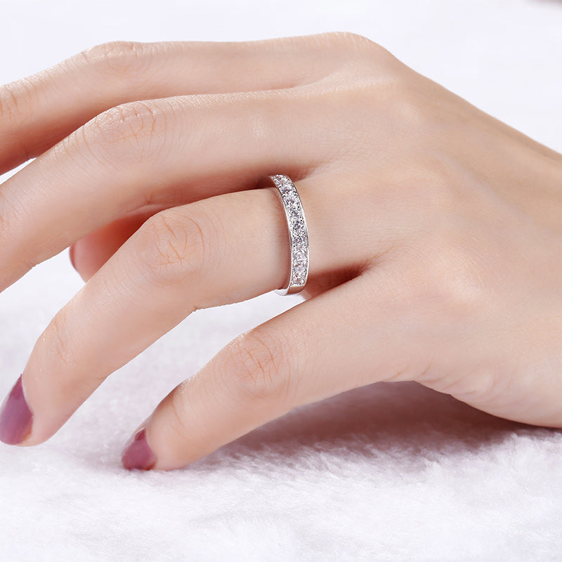 Simple Channel Set Sterling Silver Women's Band-JE-Juri Elle