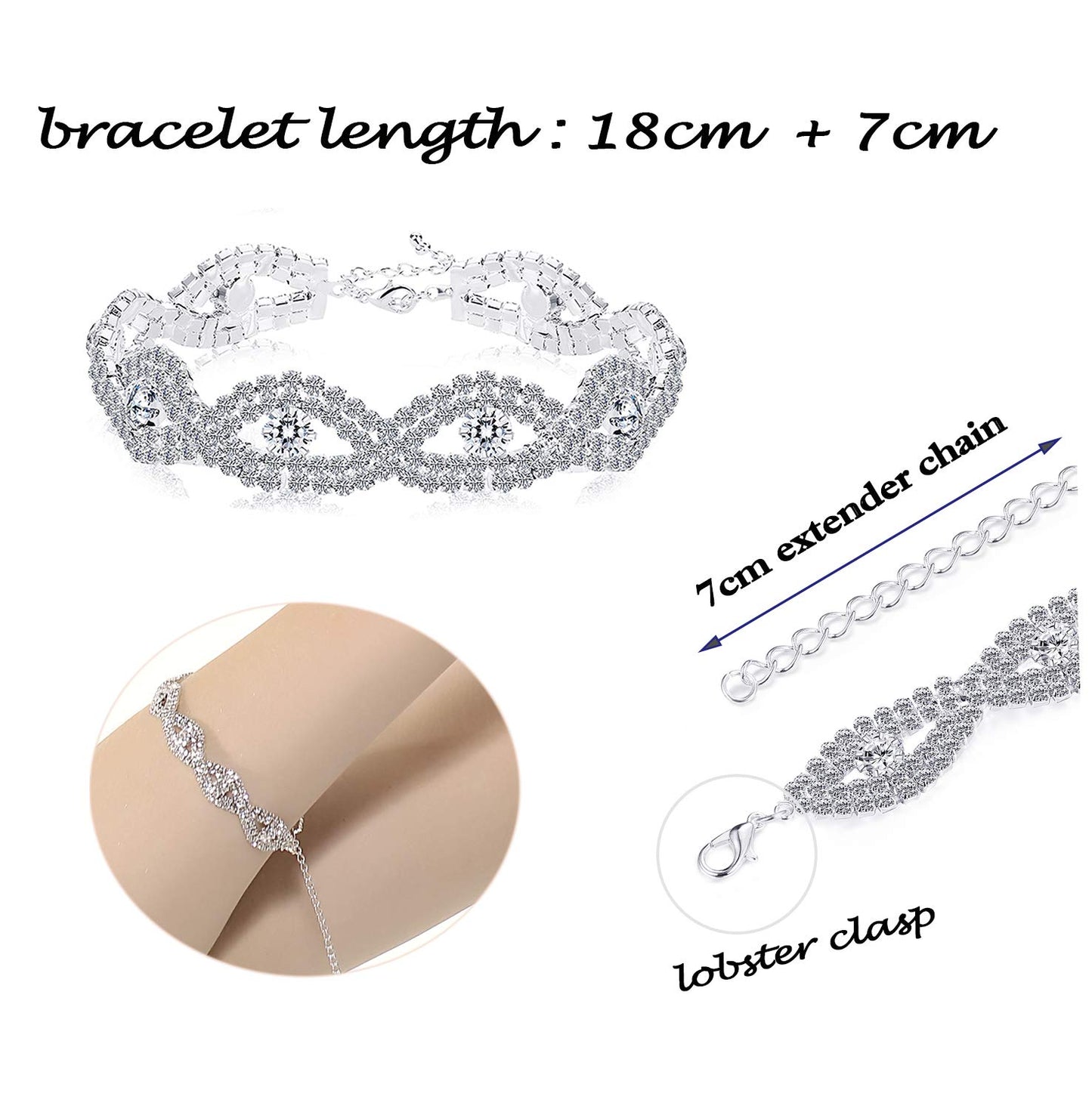 Rhinestone Necklace and Earrings Set