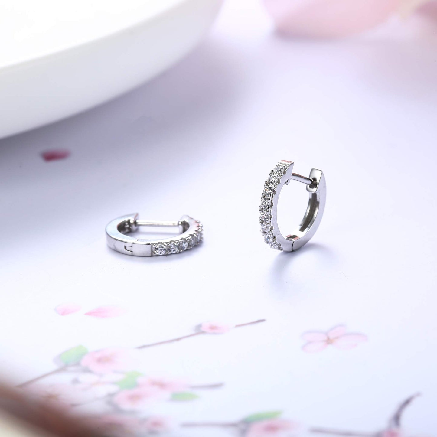 Cubic Zirconias Huggies Earrings for Women