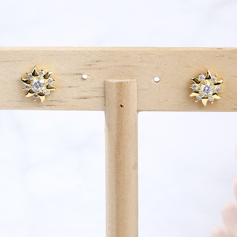 Sunflower Sterling Silver Stud Earrings-JE-Juri Elle