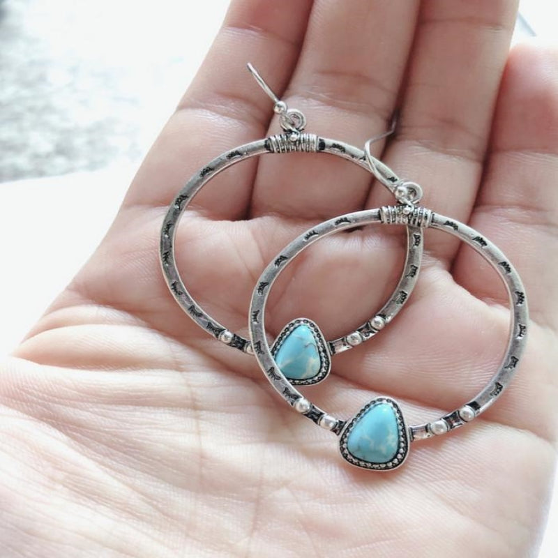 Boucles d'Oreilles Bohème Turquoise