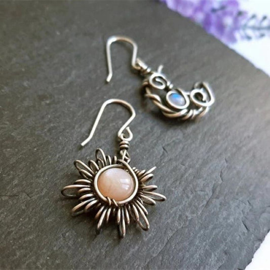 Bohemian Sun Moon Earrings