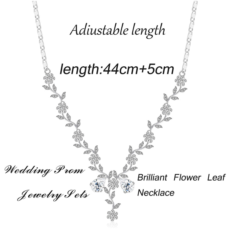 Bridal Jewellery Set Stone Flower Leaf Earring Necklace Jewellery Set