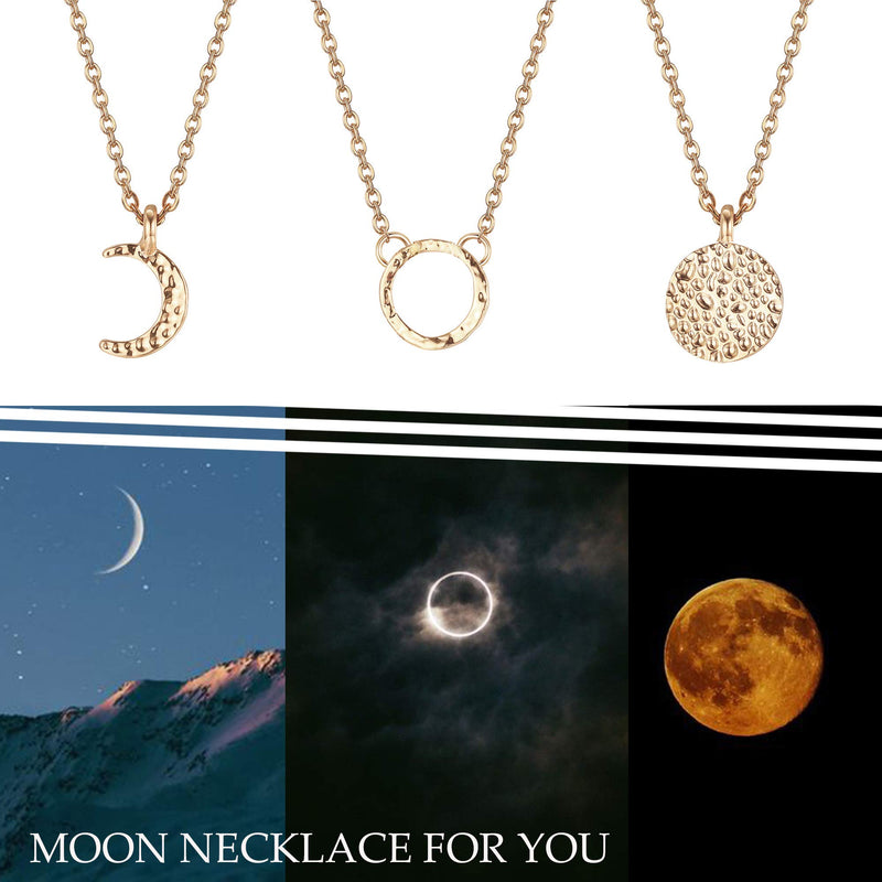 Dainty Pendant Necklaces for Women Minimalist Simple Karma Circle Coin Disc Crescent Chokers Fashion Layered Y-Necklaces