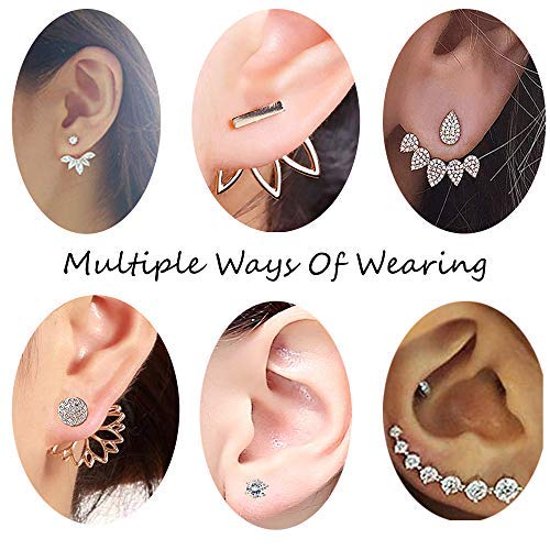  Hollow Lotus Flower Ear Jackets For Women Girls Ear Stud Simple Chic Earrings