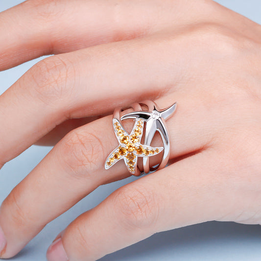 Starfish Sterling Silver Ring-JE-Juri Elle