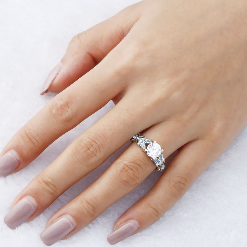 Butterfly Round Cut Sterling Silver Ring-JE-Juri Elle