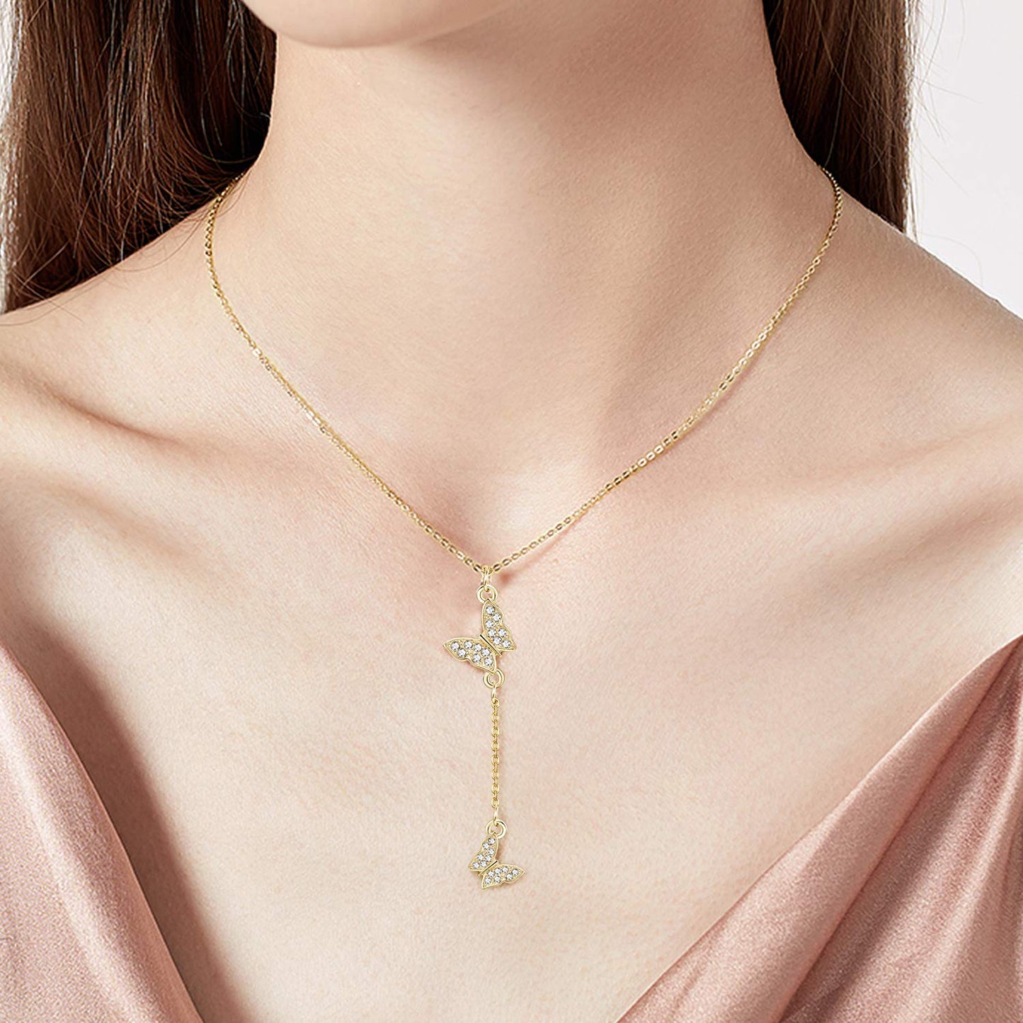 Butterfly Earrings Necklace Set for Women