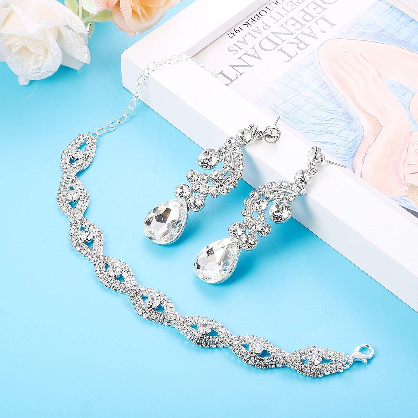 Rhinestone Wedding Bridal Jewelry Set