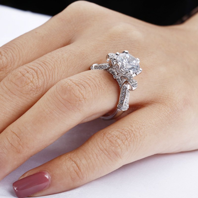 Classic Round Cut Sterling Silver Ring-JE-Juri Elle