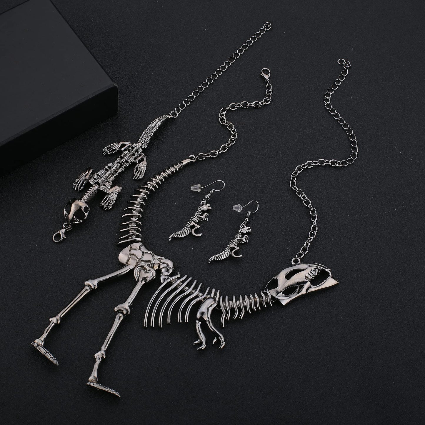 Punk Collier Boucles D'oreilles Et Bracelet Ensemble