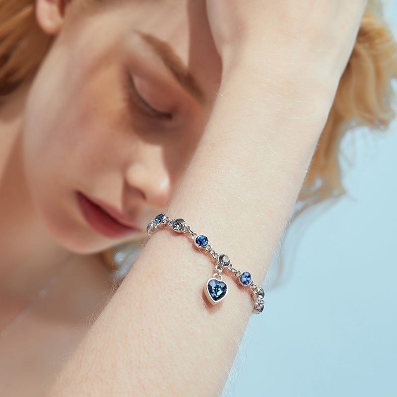 Love At First Sight Heart Round Cut Swarovski  Alloy Bracelet