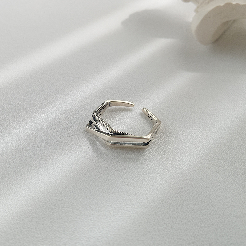 Diamond Woven Sterling Silver Ring