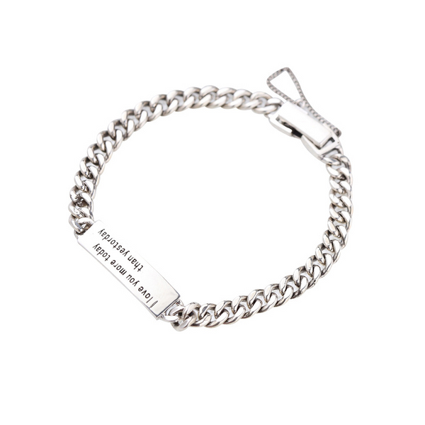 Ethnic Style Lettering Sterling Silver Bracelet