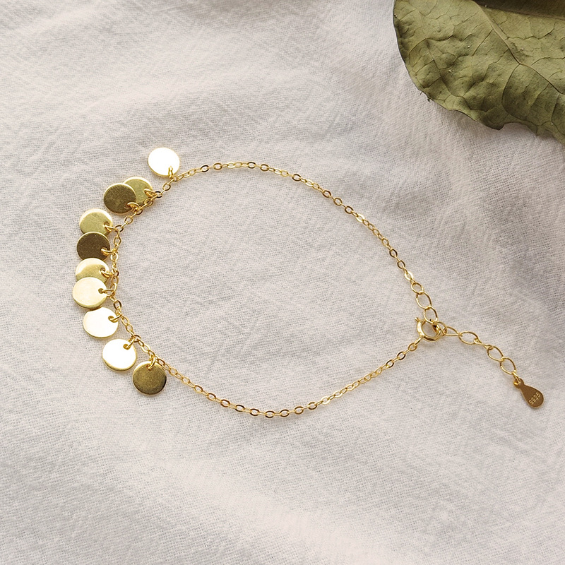 Modern Golden Wafer Sterling Silver Plated Gold Bracelet