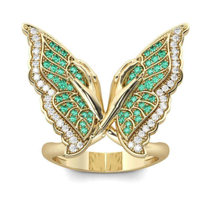 Butterfly Sterling Silver Cocktail Ring-JE-Juri Elle