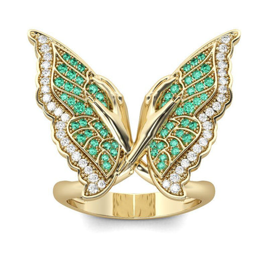 Butterfly Sterling Silver Cocktail Ring-JE-Juri Elle