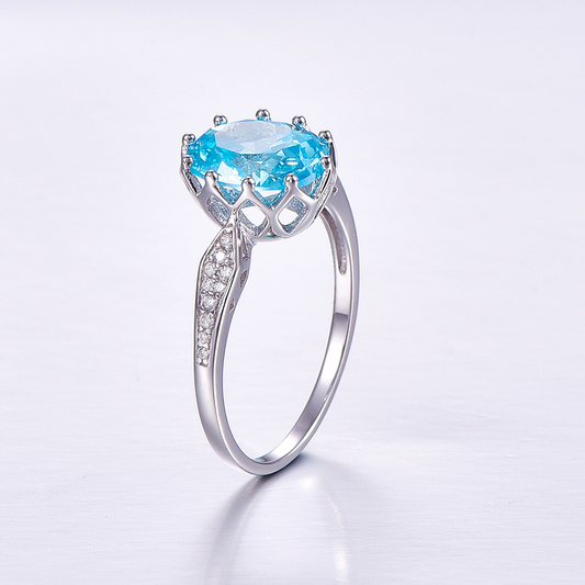 Fairy Round Cut Sterling Silver Ring-ZX-Juri Elle