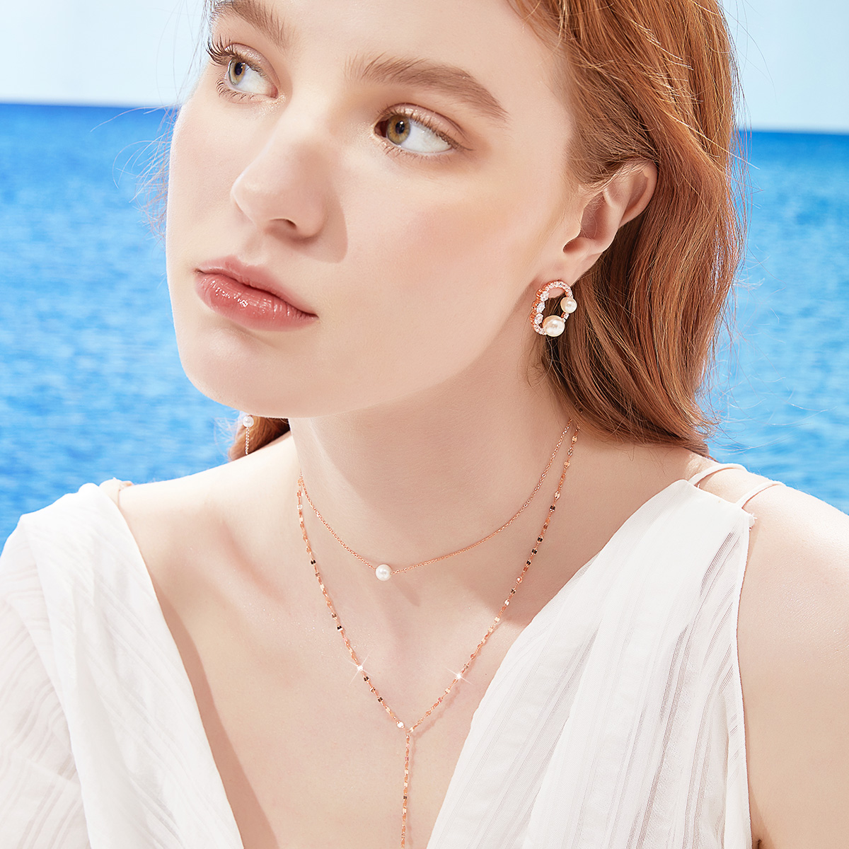 Glossy Pearl Combination Sterling Silver Necklace