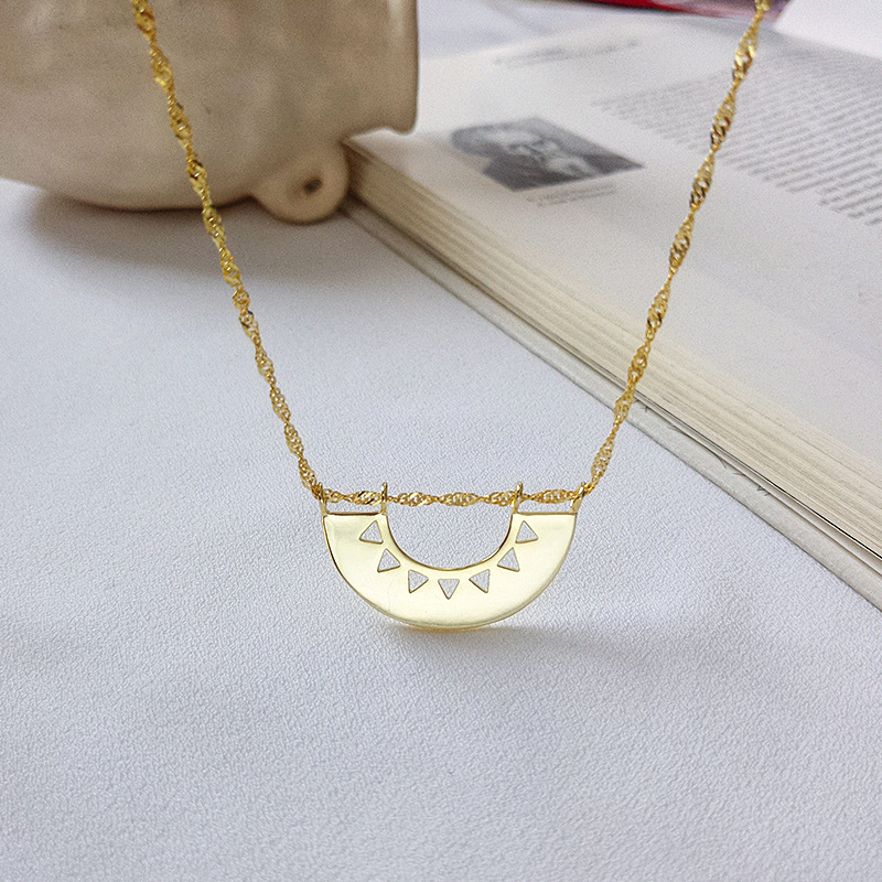 Hallow Sector Sterling Silver Plated Gold Necklace