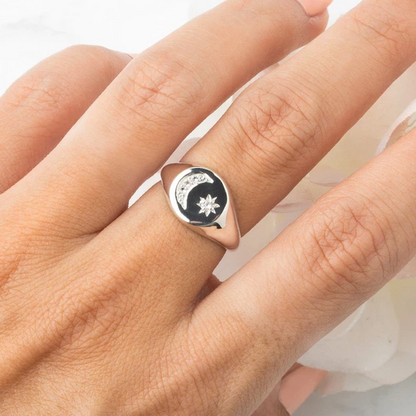 Silver Signet Ring - Planetoid-MM-Juri Elle