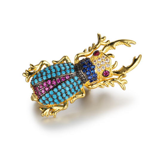 Halloween Beetle Round Cut Alloy Brooch