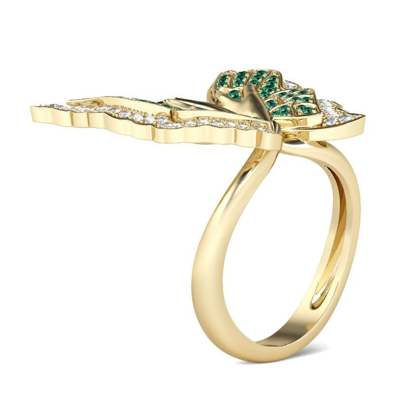 Butterfly Sterling Silver Cocktail Ring-JE-Juri Elle