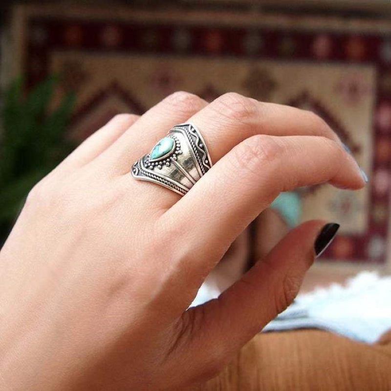 Bague Irrégulière Turquoise Vent de Bohême