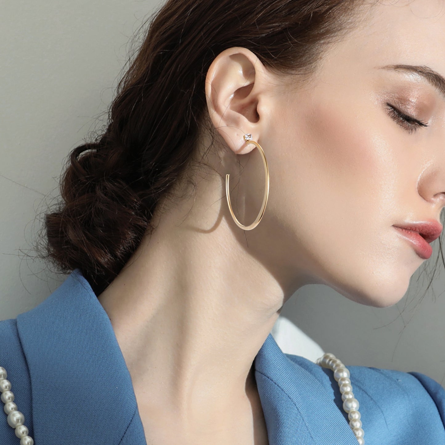 Stainly Stainless Steel Hoop Earrings with CZ for Women Teens Cubic Zirconia Stud Hoop Earrings