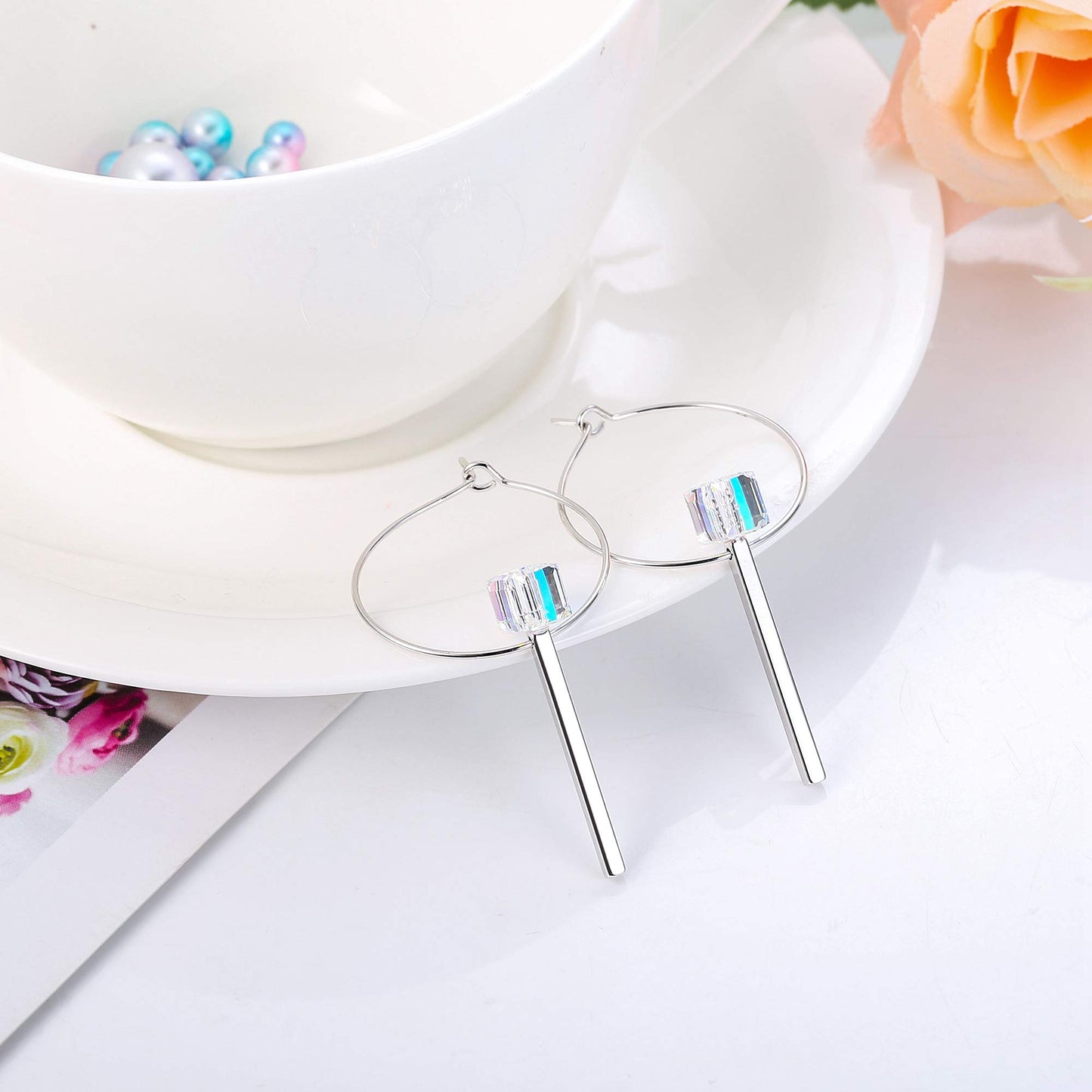 Austrian Geometric Dangle Earrings