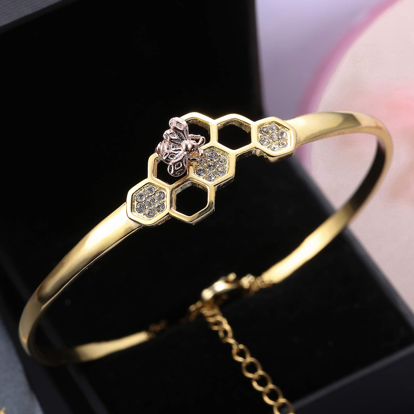 Bee Bracelet Open Bangles Adjustable Chain
