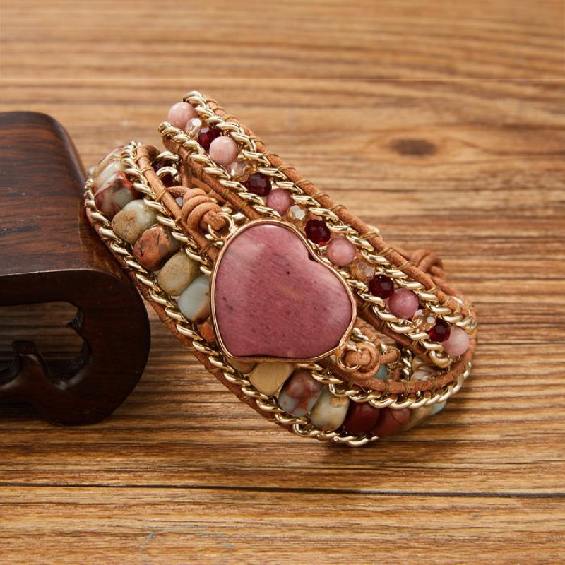 Bohemian Heart Stone Bracelet