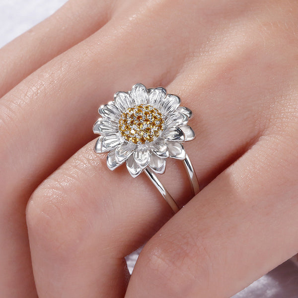 Sunflower Sterling Silver Ring-JE-Juri Elle