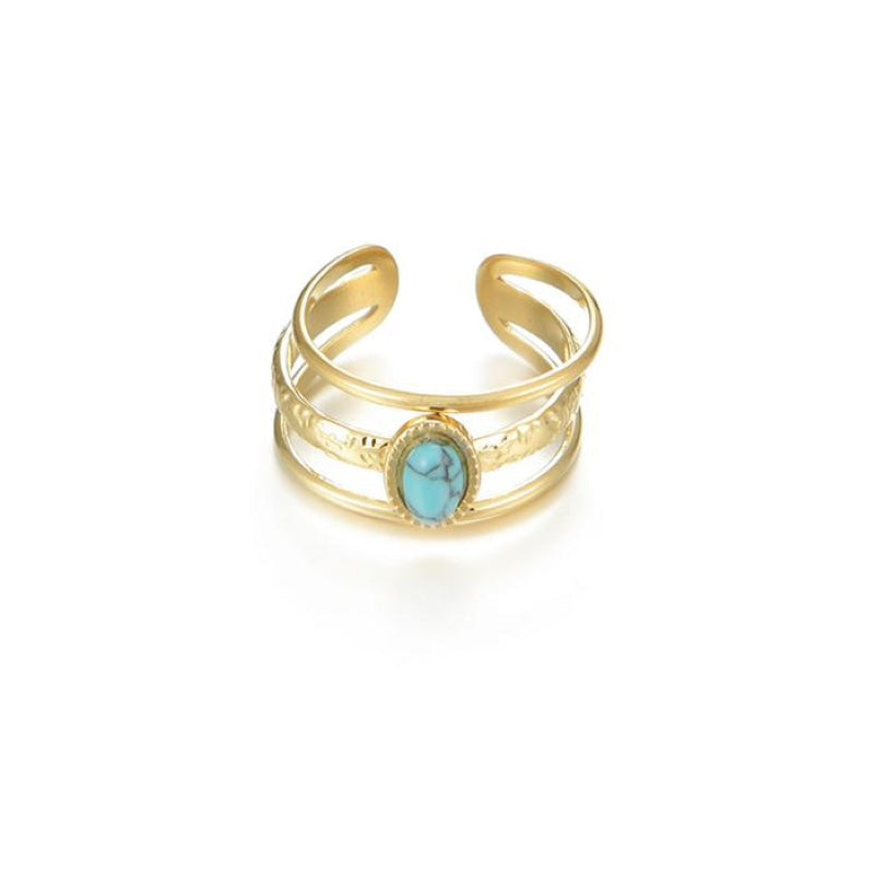 Bague Ouvrant Bohemian Compass Bleu Turquoise