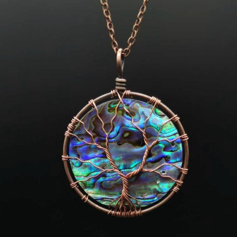Bohemian Natural Shell Tree Of Life Necklace