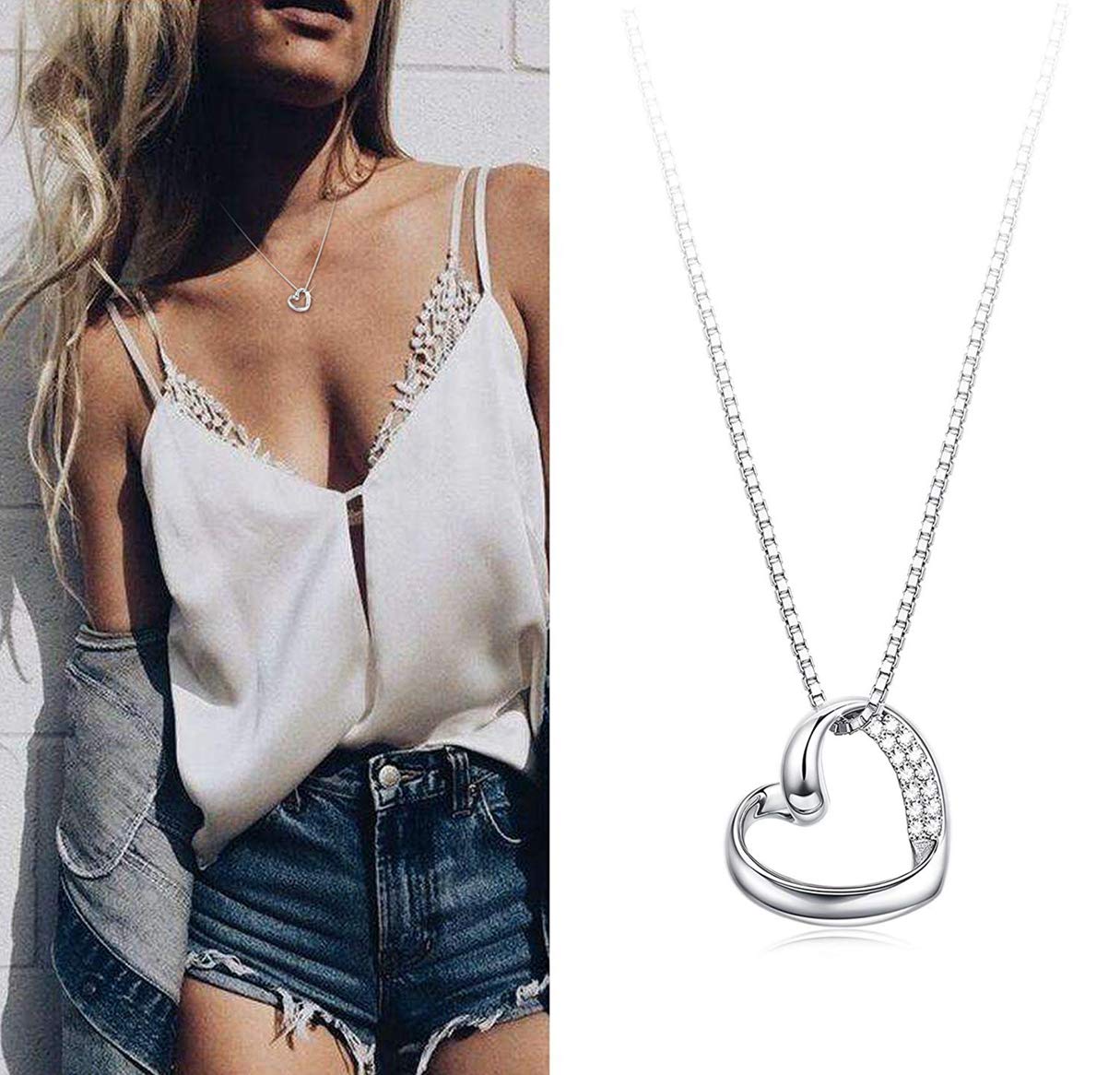 Chain Heart Pendant for Women