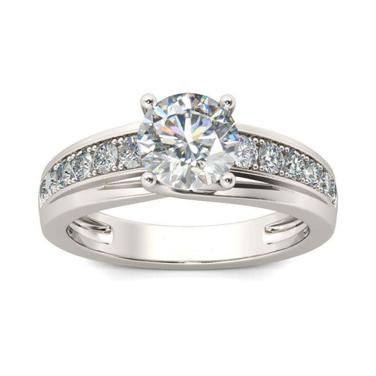 Channel Setting Round Cut Sterling Silver Ring-JE-Juri Elle