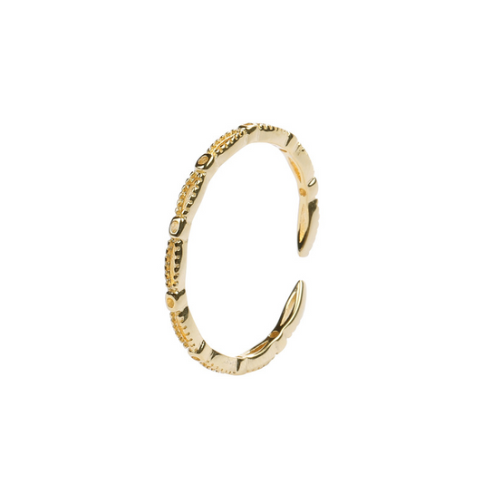 Opening Adjustable Hollow Sterling Silver Plated Gold Ring