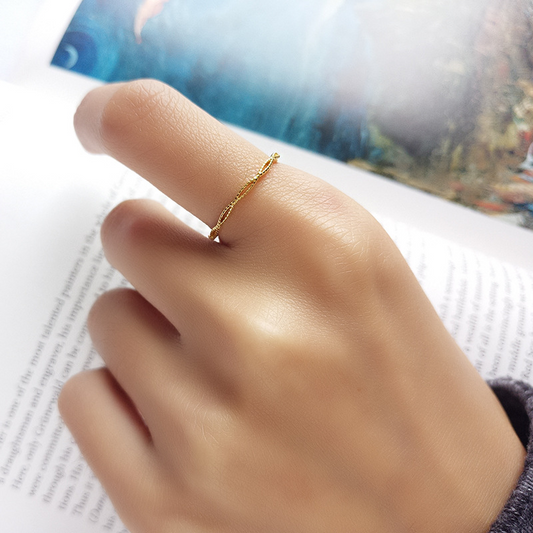Infinity Stackable Sterling Silver Plated Gold Ring