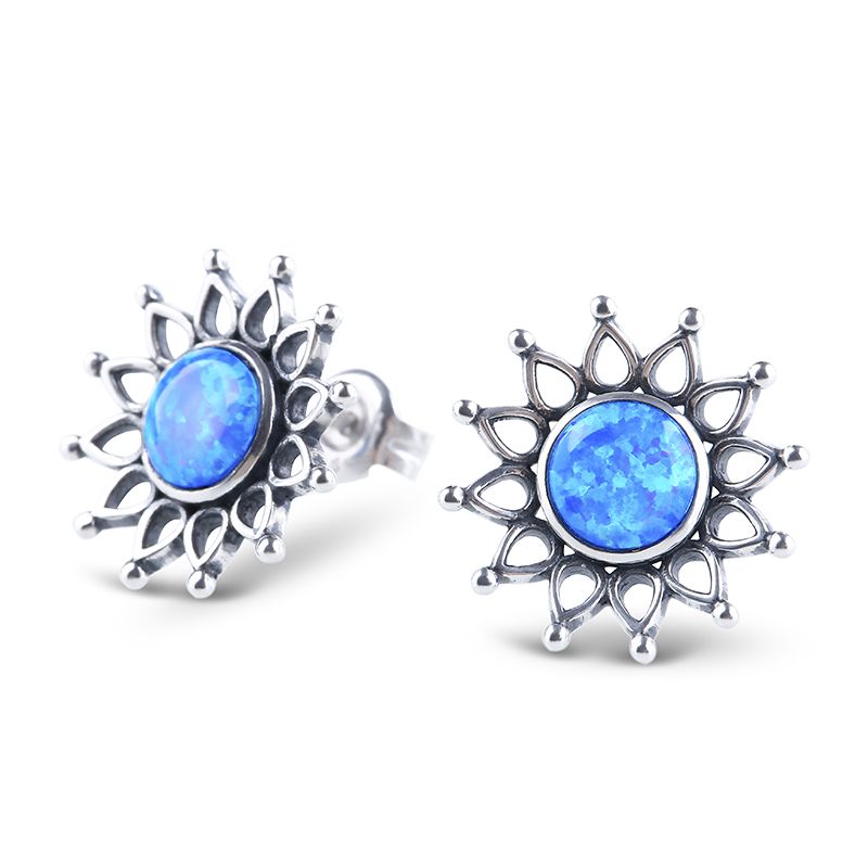 Sunflower Opal Stud Earrings-JE-Juri Elle